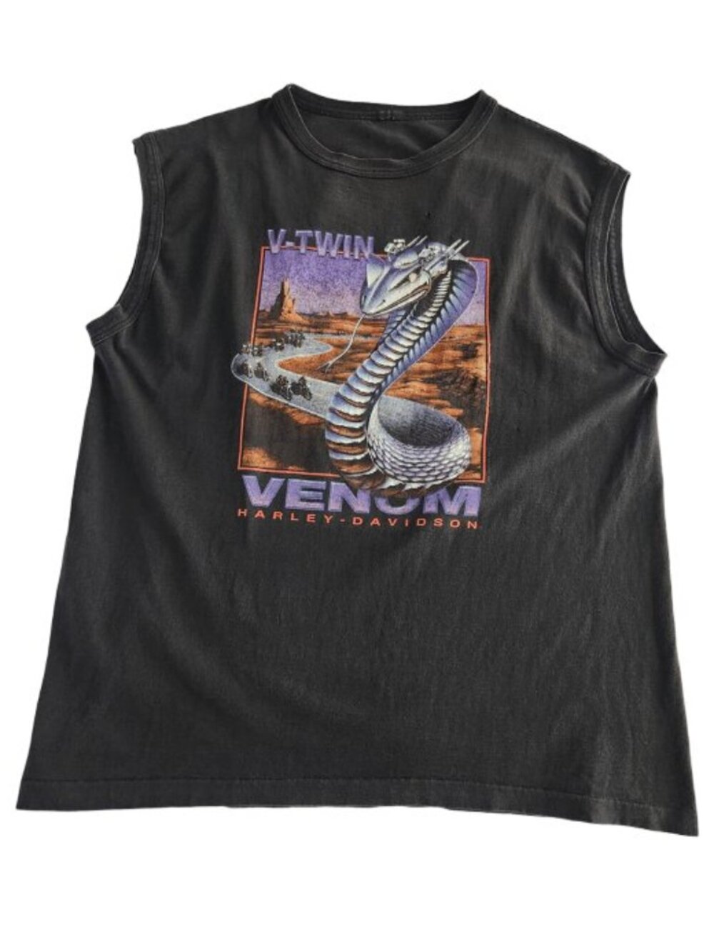 Vintage 1994 Harley Davidson TShirt XL Holoubek Venom Snake Muscle Single Stitch